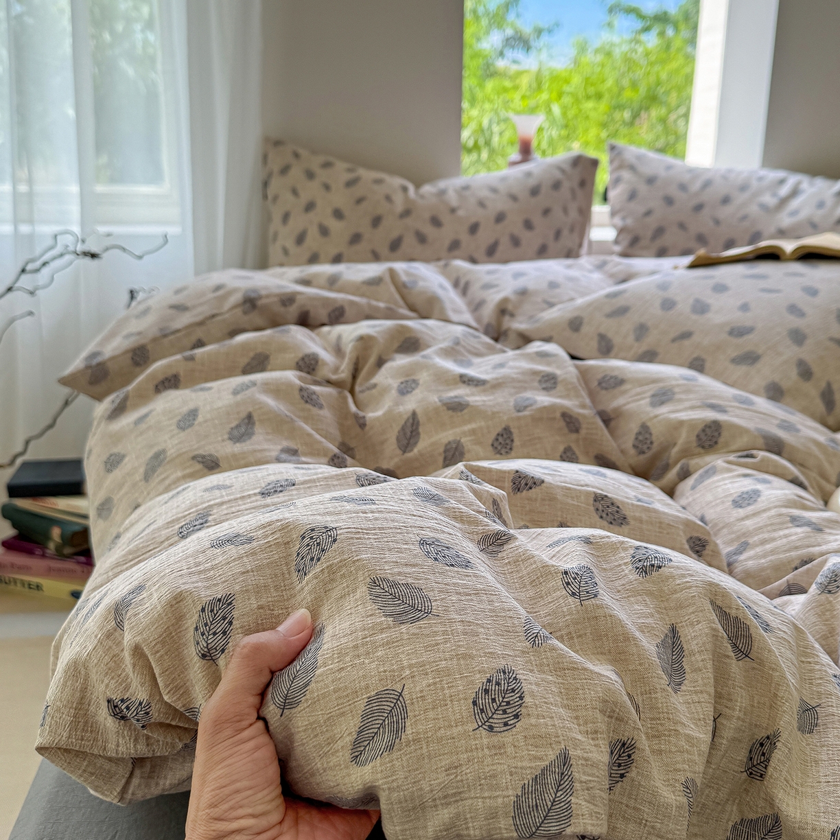 91家纺网 家纺一手货源 找家纺 （总）竹合家纺 2025新款爆款加厚高克重提花皱皱复古风四件套