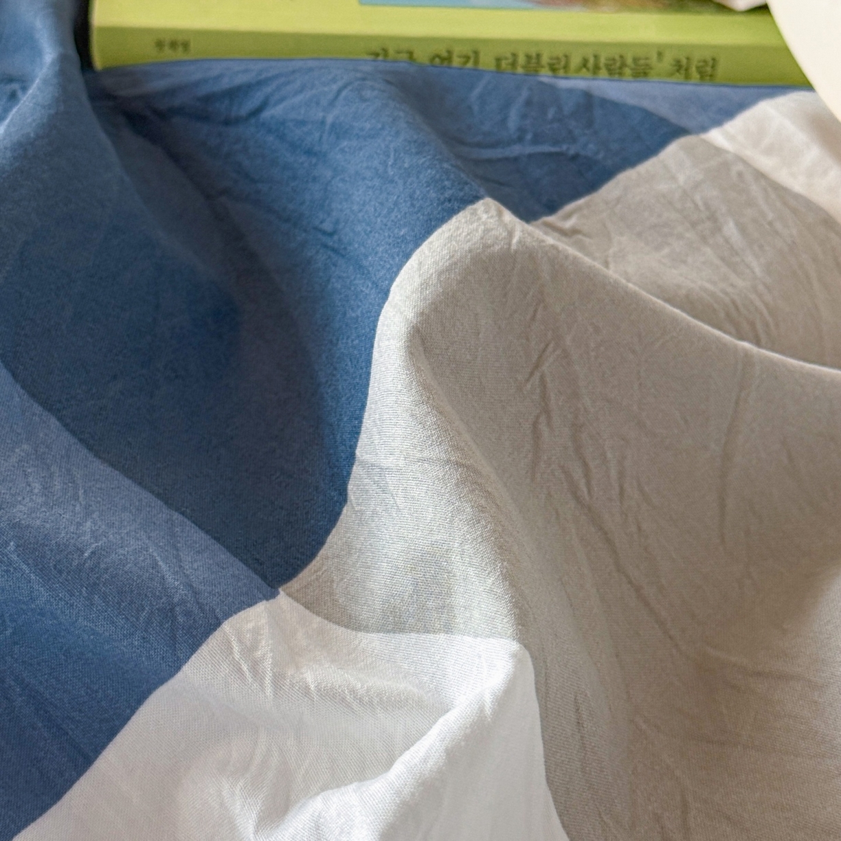 91家纺网 家纺一手货源 找家纺 盛秋家纺 2025新款水洗棉格子学生小三套套件 蓝大格+宾利蓝