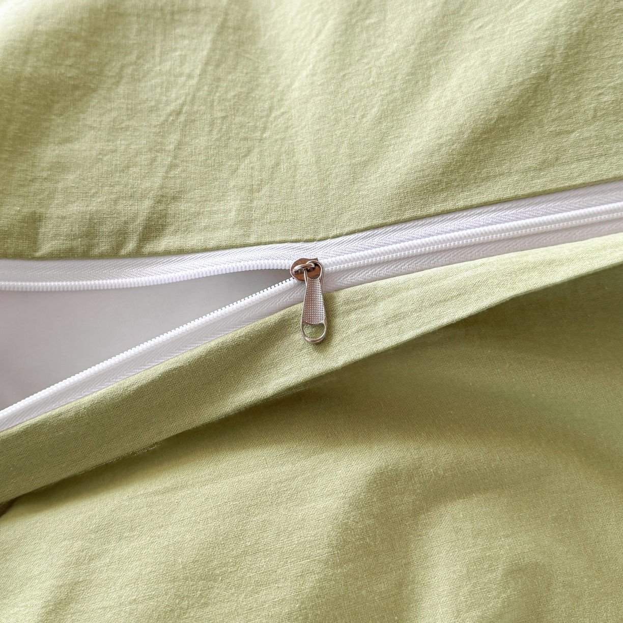 91家纺网 家纺一手货源 找家纺 盛秋家纺 2025新款水洗棉格子学生小三套套件 抹茶+果绿