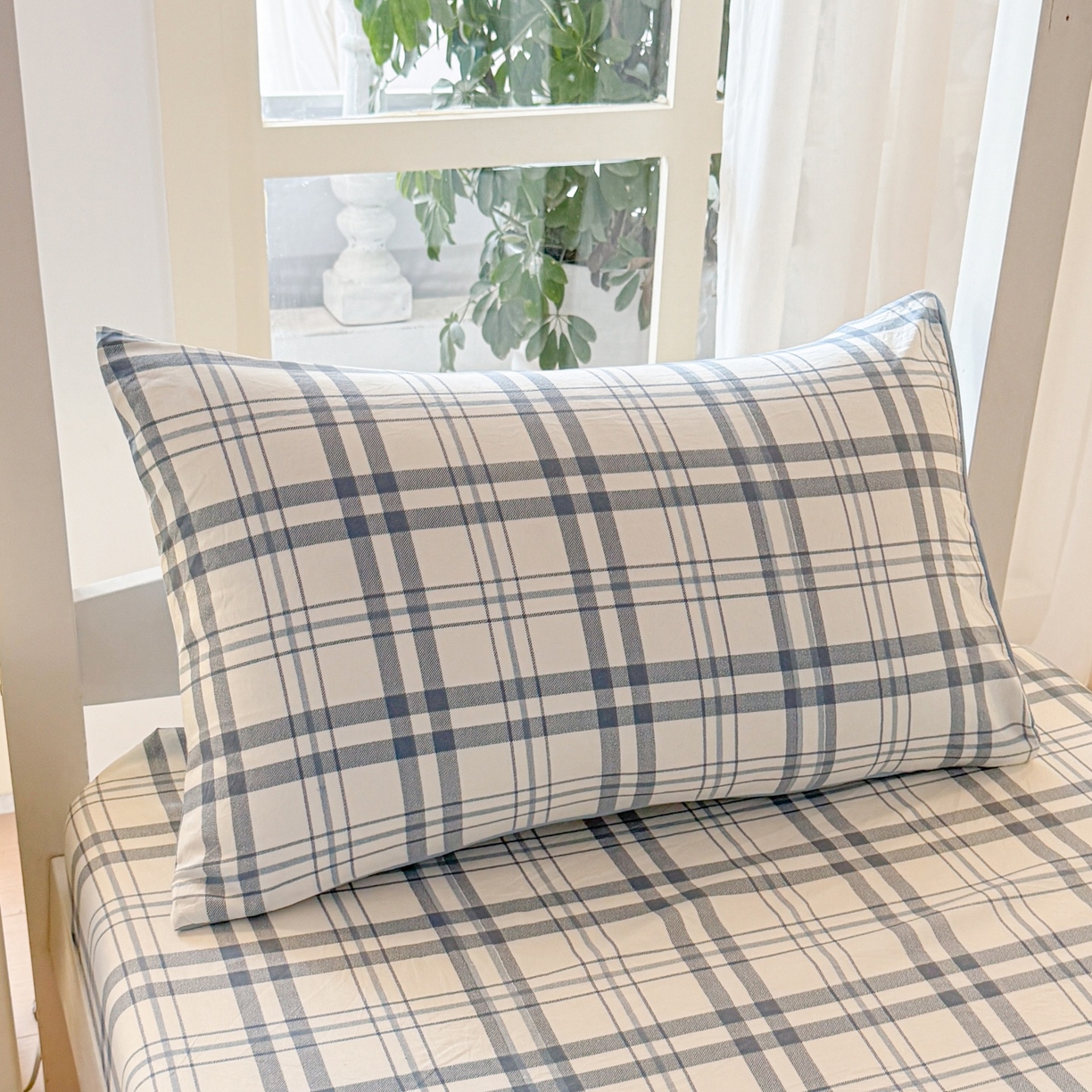 91家纺网 家纺一手货源 找家纺 （总）盛秋家纺 2025新款水洗棉格子学生小三套套件