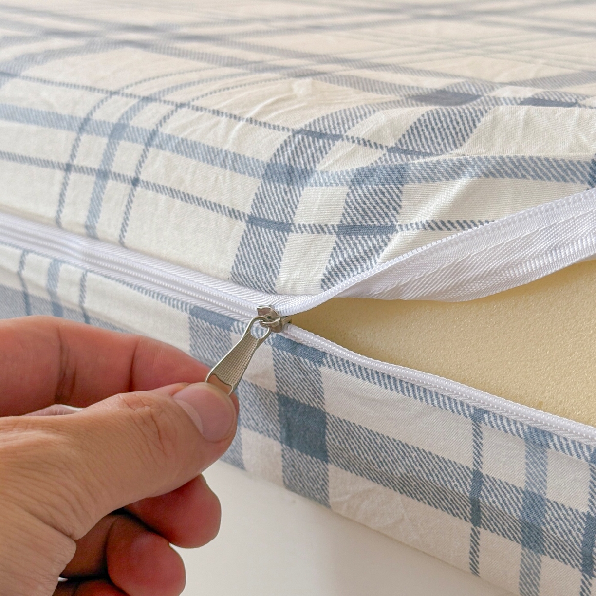 91家纺网 家纺一手货源 找家纺 （总）盛秋家纺 2025新款水洗棉格子学生小三套套件