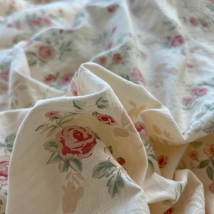 91家纺网 家纺一手货源 找家纺 原素 2025学生季仙女小花卉水洗棉四件套 复古玫瑰