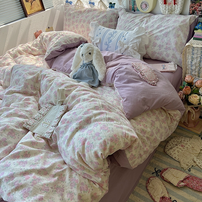 原素 2025学生季仙女小花卉水洗棉四件套 海芋