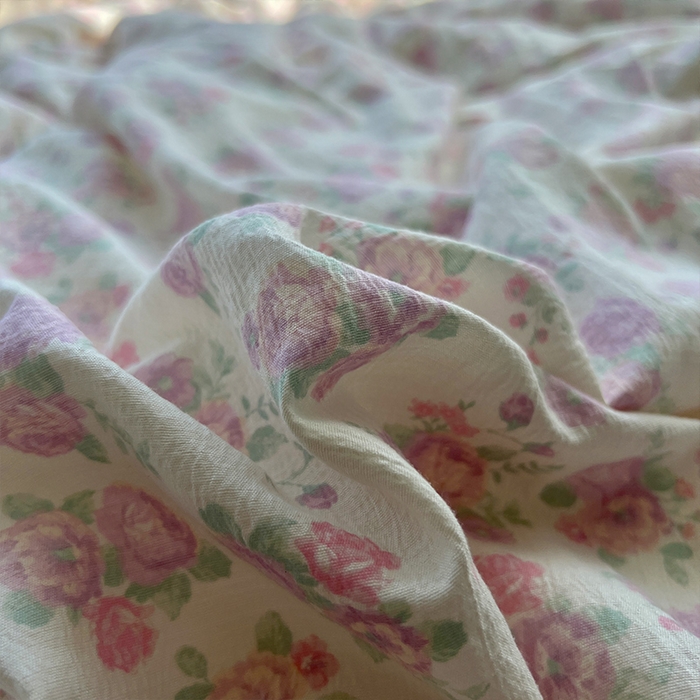 91家纺网 家纺一手货源 找家纺 原素 2025学生季仙女小花卉水洗棉四件套 海芋