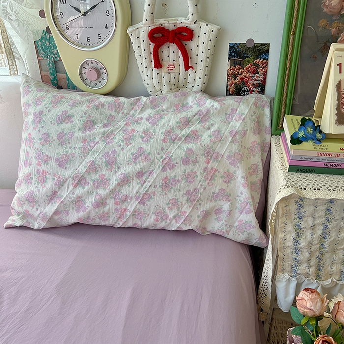 91家纺网 家纺一手货源 找家纺 原素 2025学生季仙女小花卉水洗棉四件套 海芋