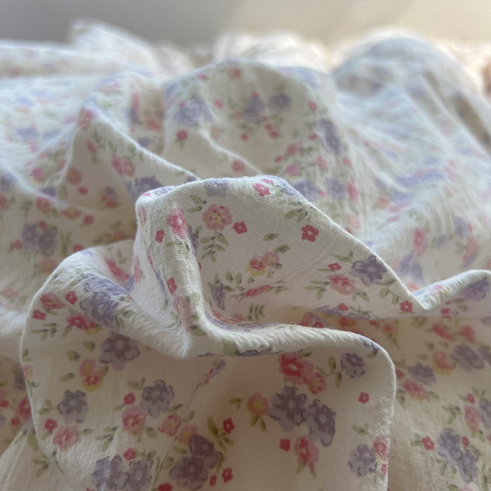 91家纺网 家纺一手货源 找家纺 原素 2025学生季仙女小花卉水洗棉四件套 花团紫