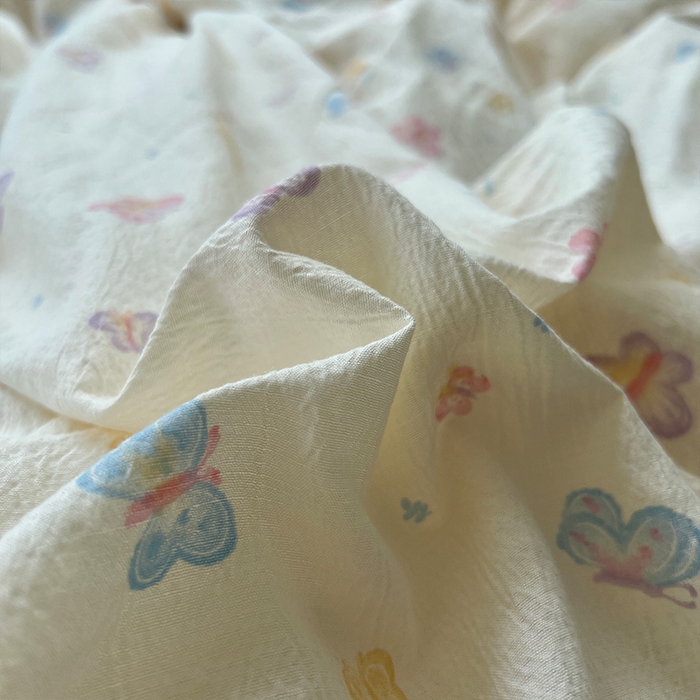 91家纺网 家纺一手货源 找家纺 原素 2025学生季仙女小花卉水洗棉四件套 七彩蝴蝶