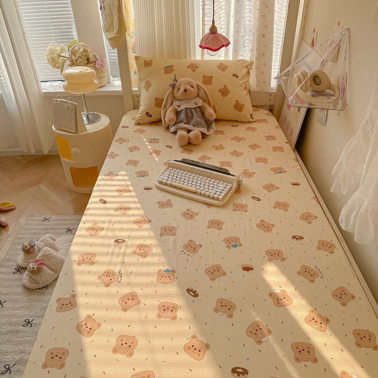 91家纺网 家纺一手货源 找家纺 （总）韩巢家纺 2025新款上下铺学生宿舍专用床笠单件寝室高低床热销款防滑床单床套