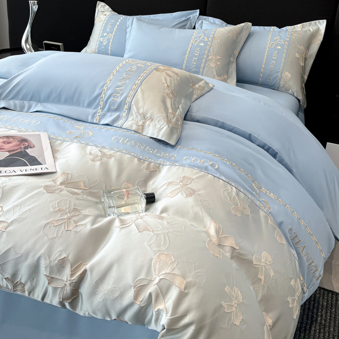 91家纺网 家纺一手货源 找家纺 （总）千希家纺 2025新款彩金浮雕四件套-简奢系列