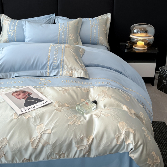 91家纺网 家纺一手货源 找家纺 （总）千希家纺 2025新款彩金浮雕四件套-简奢系列