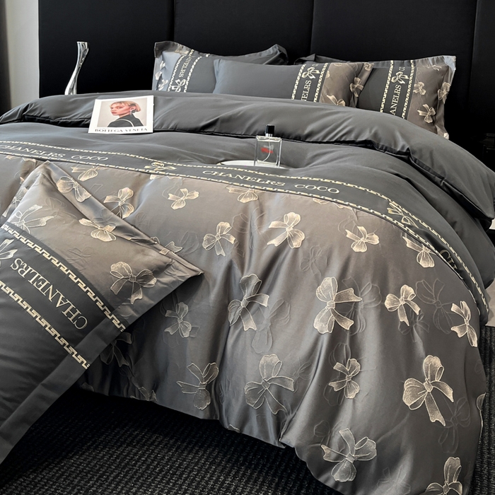 千希家纺 2025新款彩金浮雕四件套-简奢系列 简奢-高级灰