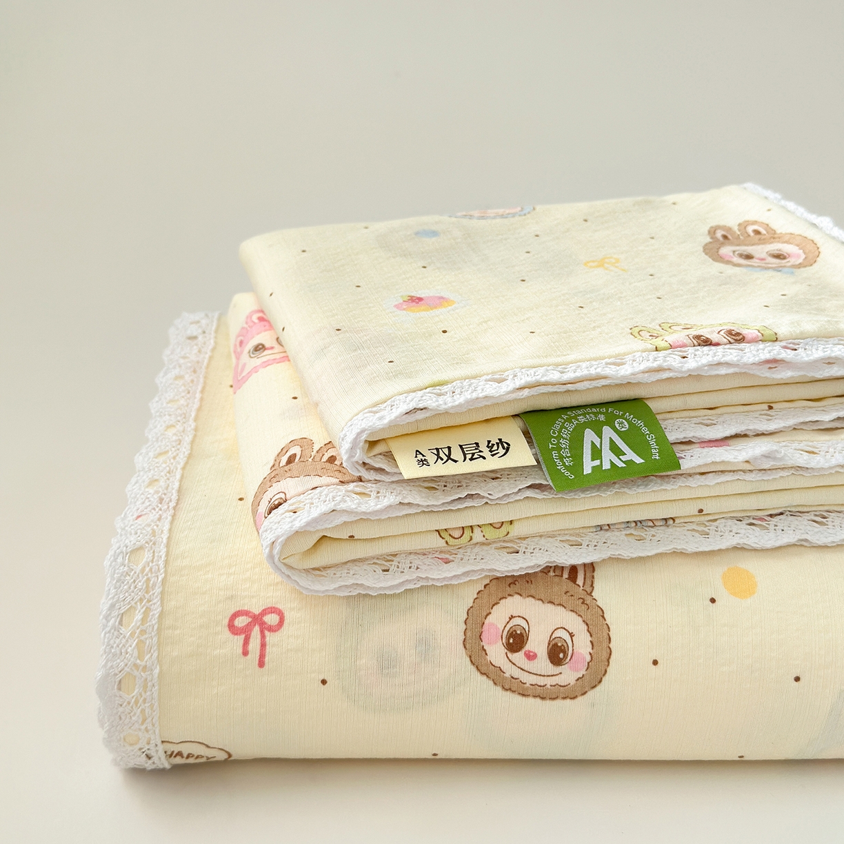 91家纺网 家纺一手货源 找家纺 沐芷 2025 A类双层纱花边床单单件 单人双人床单三件套 绒暖时光