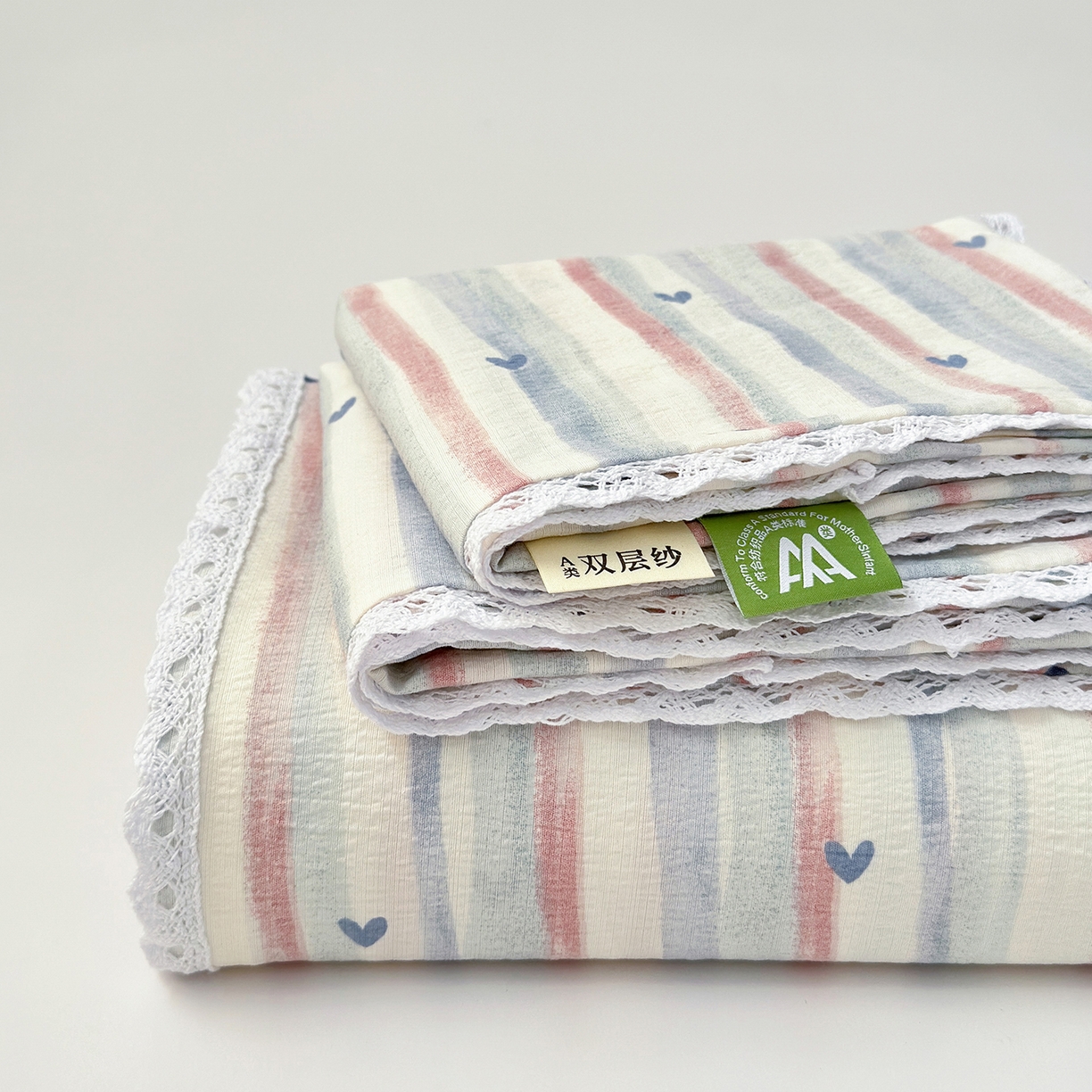 91家纺网 家纺一手货源 找家纺 沐芷 2025 A类双层纱花边床单单件 单人双人床单三件套 疏影之心