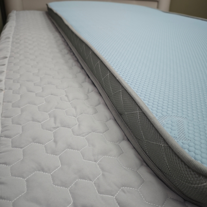 91家纺网 家纺一手货源 找家纺 正欣·被子·床垫 2025新款豆豆席牛奶绒拆卸两用床垫 蓝色