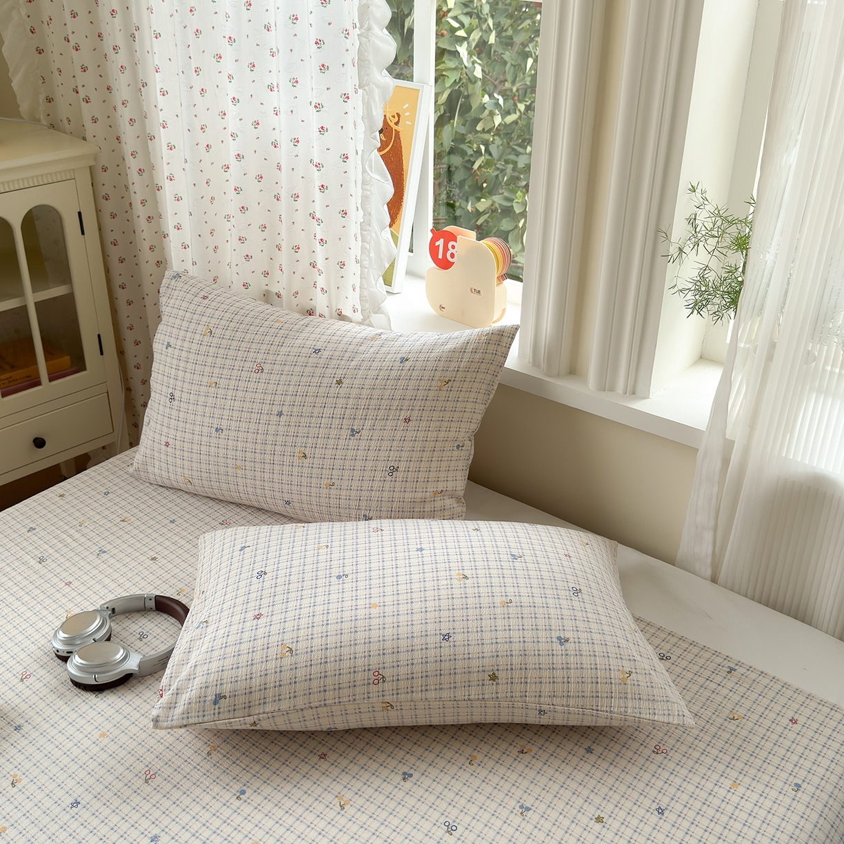 91家纺网 家纺一手货源 找家纺 沐芷 2025 A类双层纱花边床单单件 单人双人床单三件套 郁见