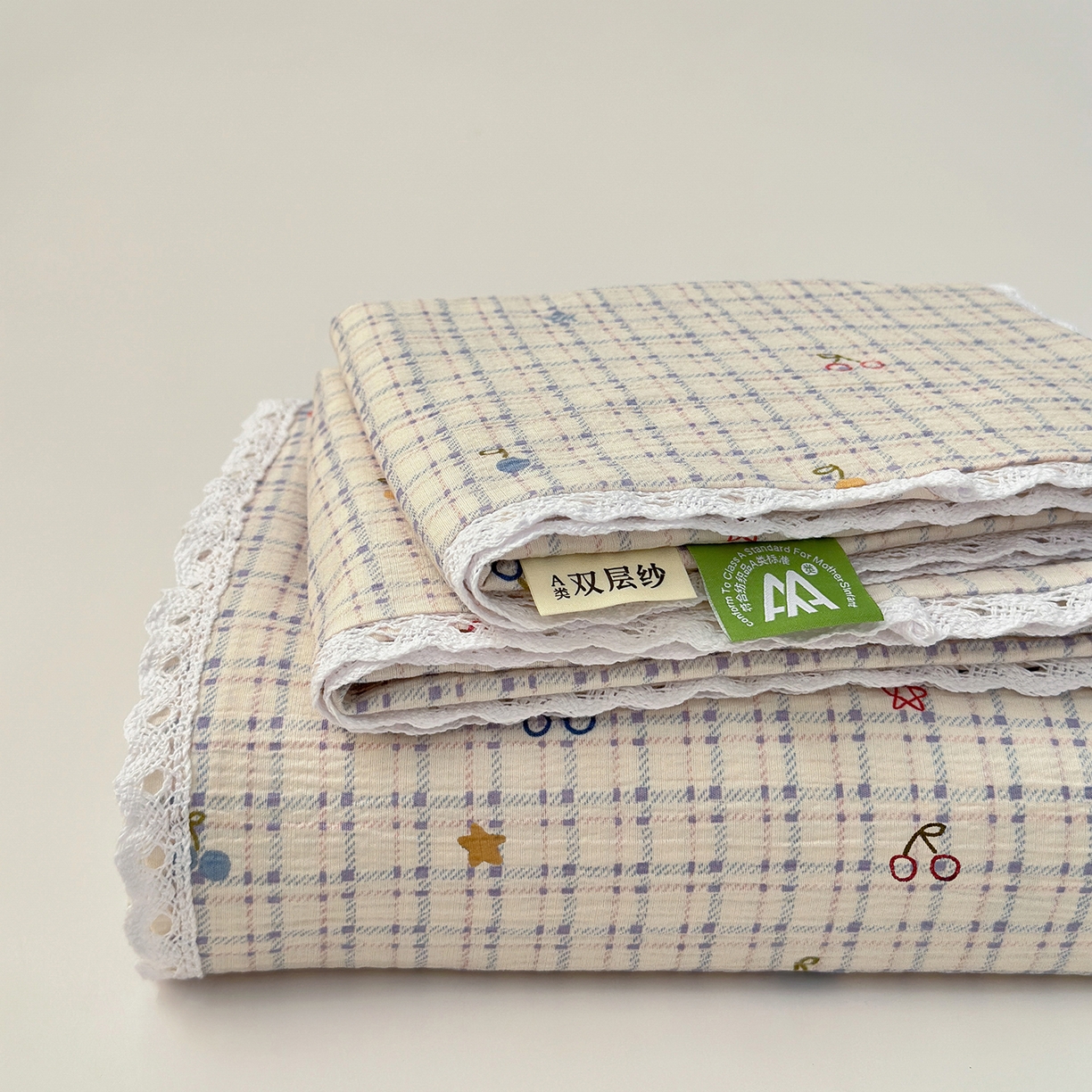 91家纺网 家纺一手货源 找家纺 沐芷 2025 A类双层纱花边床单单件 单人双人床单三件套 郁见