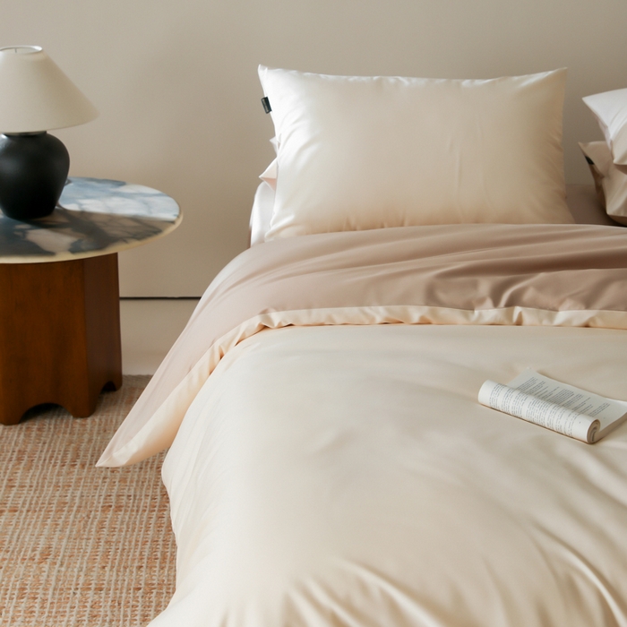 91家纺网 家纺一手货源 找家纺 云栖家居 2025新款全棉纯色长绒棉纯棉单品系列被套单件被套单品-单被套 米粒碎&极简米