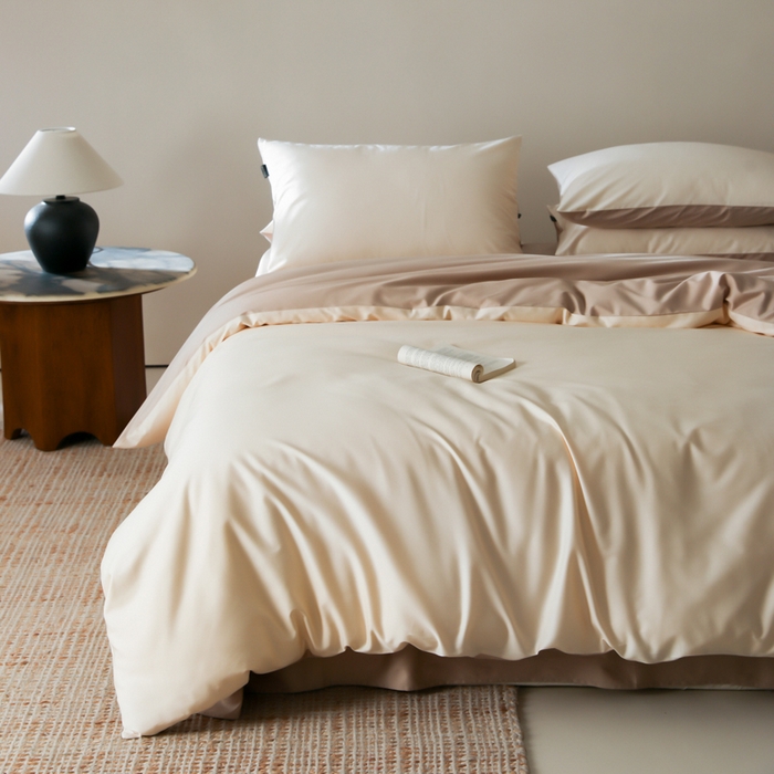 91家纺网 家纺一手货源 找家纺 云栖家居 2025新款全棉纯色长绒棉纯棉单品系列被套单件被套单品-单被套 米粒碎&极简米