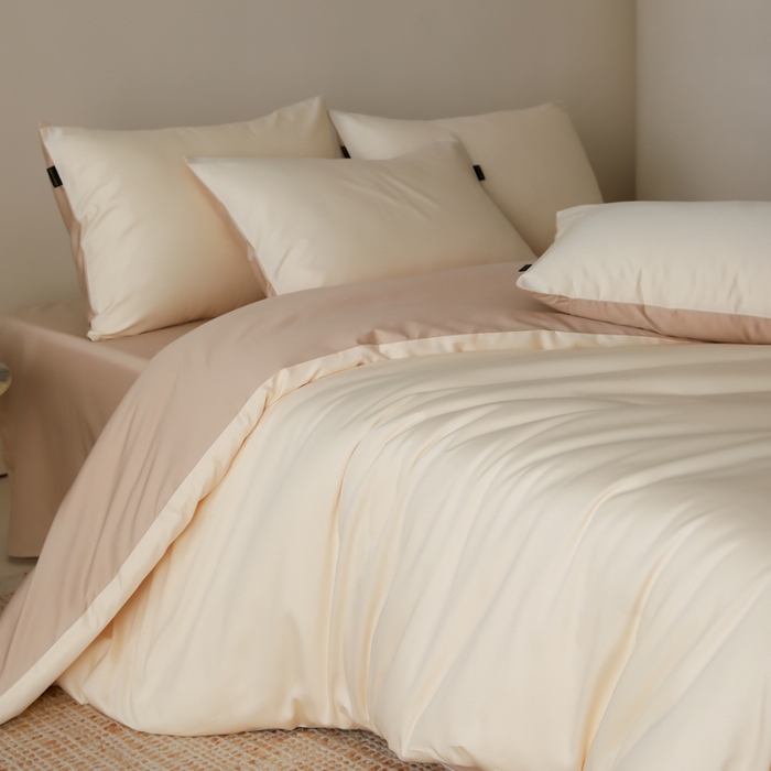 91家纺网 家纺一手货源 找家纺 云栖家居 2025新款全棉纯色长绒棉纯棉单品系列被套单件被套单品-单被套 米粒碎&极简米