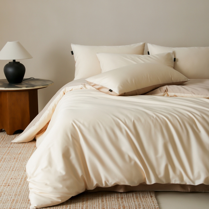 91家纺网 家纺一手货源 找家纺 云栖家居 2025新款全棉纯色长绒棉纯棉单品系列被套单件被套单品-单被套 米粒碎&极简米