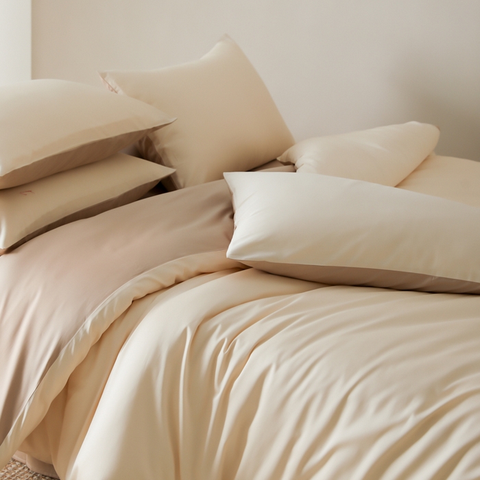 91家纺网 家纺一手货源 找家纺 云栖家居 2025新款全棉纯色长绒棉纯棉单品系列被套单件被套单品-单被套 米粒碎&极简米