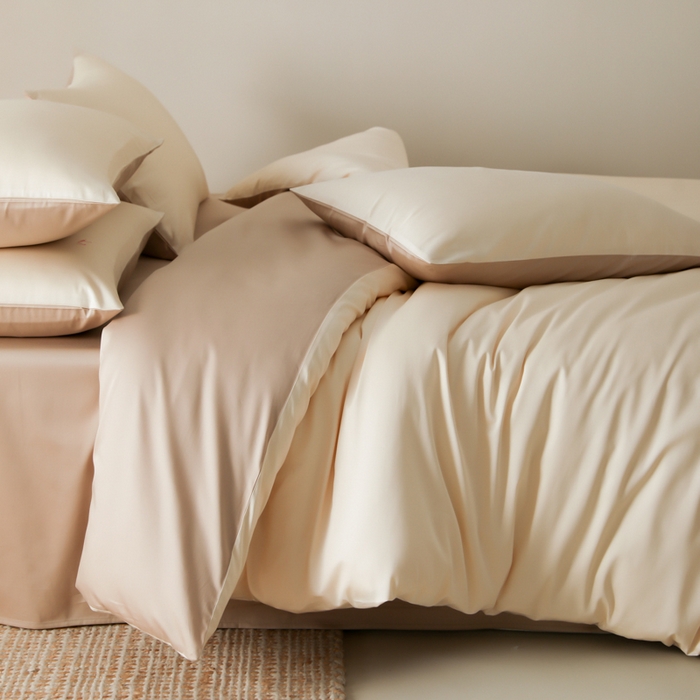 91家纺网 家纺一手货源 找家纺 云栖家居 2025新款全棉纯色长绒棉纯棉单品系列被套单件被套单品-单被套 米粒碎&极简米