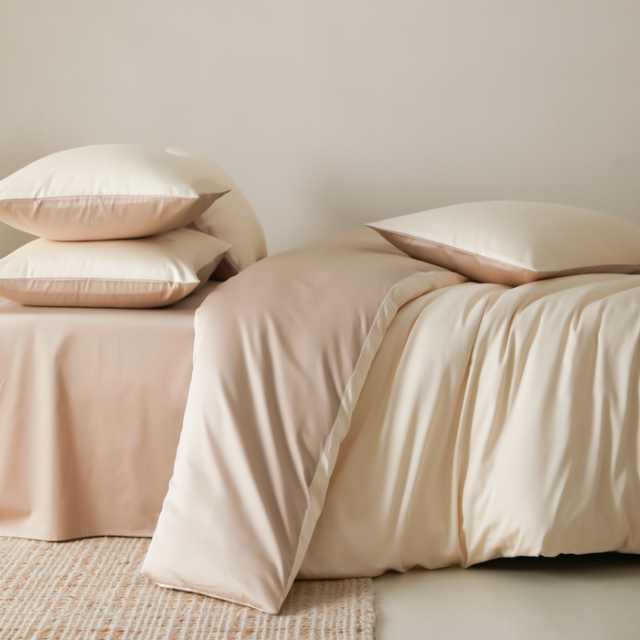 91家纺网 家纺一手货源 找家纺 云栖家居 2025新款全棉纯色长绒棉纯棉单品系列被套单件被套单品-单被套 米粒碎&极简米