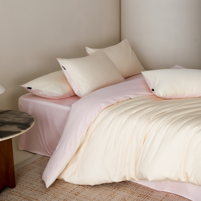 91家纺网 家纺一手货源 找家纺 云栖家居 2025新款全棉纯色长绒棉纯棉单品系列被套单件被套单品-单被套 米粒碎&玉兰粉