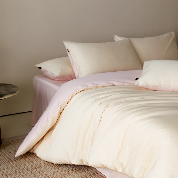 91家纺网 家纺一手货源 找家纺 云栖家居 2025新款全棉纯色长绒棉纯棉单品系列被套单件被套单品-单被套 米粒碎&玉兰粉