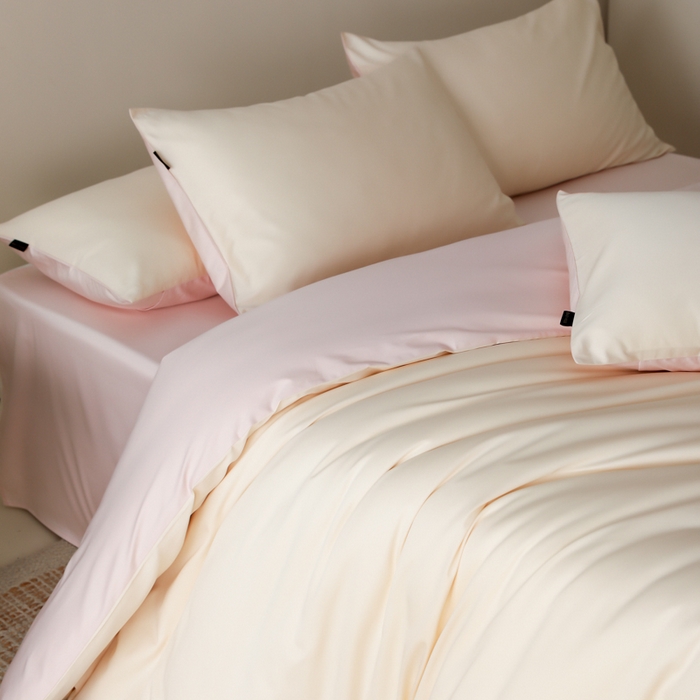 91家纺网 家纺一手货源 找家纺 云栖家居 2025新款全棉纯色长绒棉纯棉单品系列被套单件被套单品-单被套 米粒碎&玉兰粉