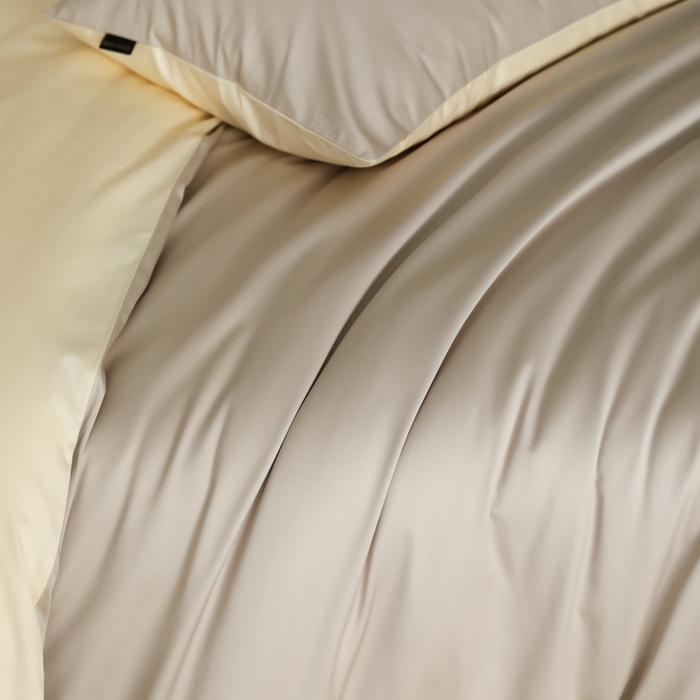 91家纺网 家纺一手货源 找家纺 云栖家居 2025新款全棉纯色长绒棉纯棉单品系列被套单件被套单品-单被套 锡器灰&米粒碎