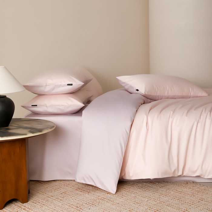 91家纺网 家纺一手货源 找家纺 云栖家居 2025新款全棉纯色长绒棉纯棉单品系列被套单件被套单品-单被套 玉兰粉&棠梨紫