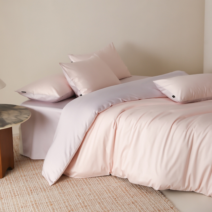 91家纺网 家纺一手货源 找家纺 云栖家居 2025新款全棉纯色长绒棉纯棉单品系列被套单件被套单品-单被套 玉兰粉&棠梨紫