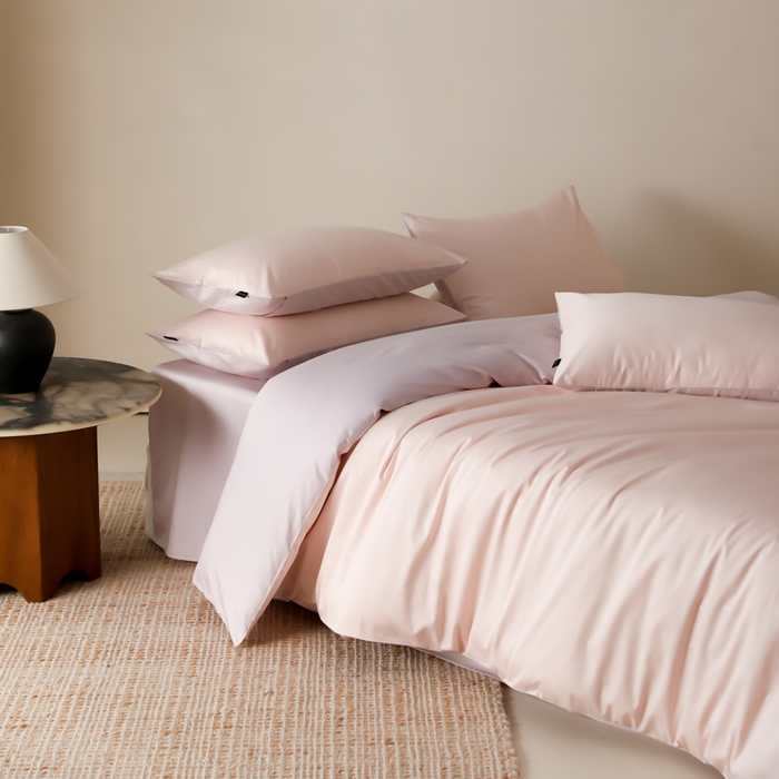 91家纺网 家纺一手货源 找家纺 云栖家居 2025新款全棉纯色长绒棉纯棉单品系列被套单件被套单品-单被套 玉兰粉&棠梨紫