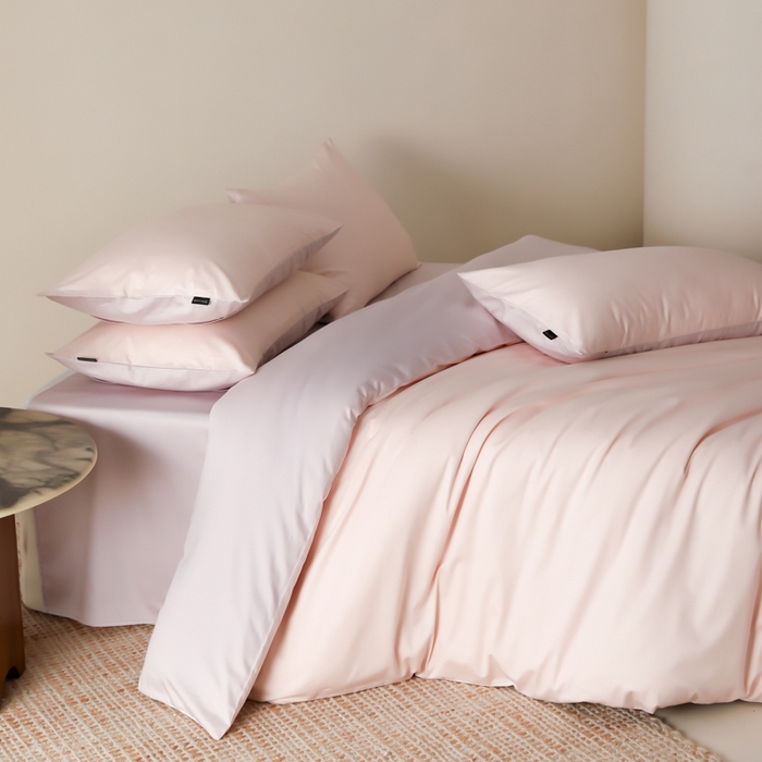 91家纺网 家纺一手货源 找家纺 云栖家居 2025新款全棉纯色长绒棉纯棉单品系列被套单件被套单品-单被套 玉兰粉&棠梨紫