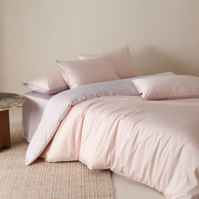 91家纺网 家纺一手货源 找家纺 云栖家居 2025新款全棉纯色长绒棉纯棉单品系列被套单件被套单品-单被套 玉兰粉&棠梨紫