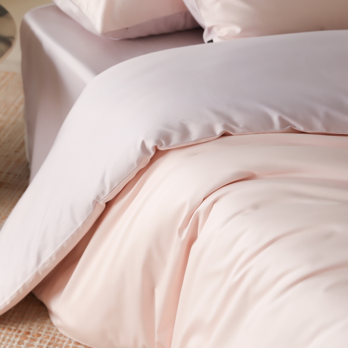 91家纺网 家纺一手货源 找家纺 云栖家居 2025新款全棉纯色长绒棉纯棉单品系列被套单件被套单品-单被套 玉兰粉&棠梨紫