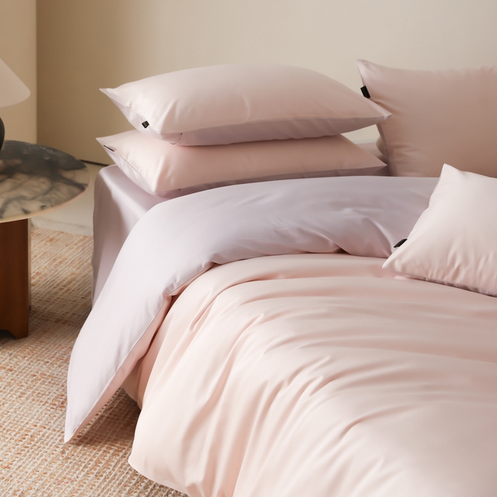 91家纺网 家纺一手货源 找家纺 云栖家居 2025新款全棉纯色长绒棉纯棉单品系列被套单件被套单品-单被套 玉兰粉&棠梨紫