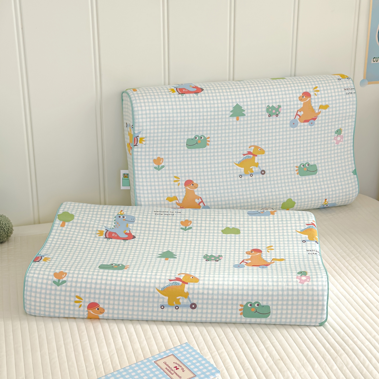 91家纺网 家纺一手货源 找家纺 （总）良佐生活 2023新款A类60支全棉贡缎乳胶枕枕套儿童橡胶枕头套高低