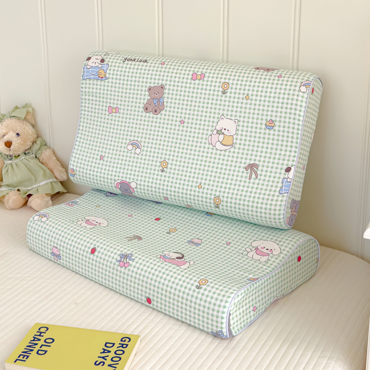 91家纺网 家纺一手货源 找家纺 良佐生活 2025新款A类60s全棉贡缎乳胶枕套 萌宠派对