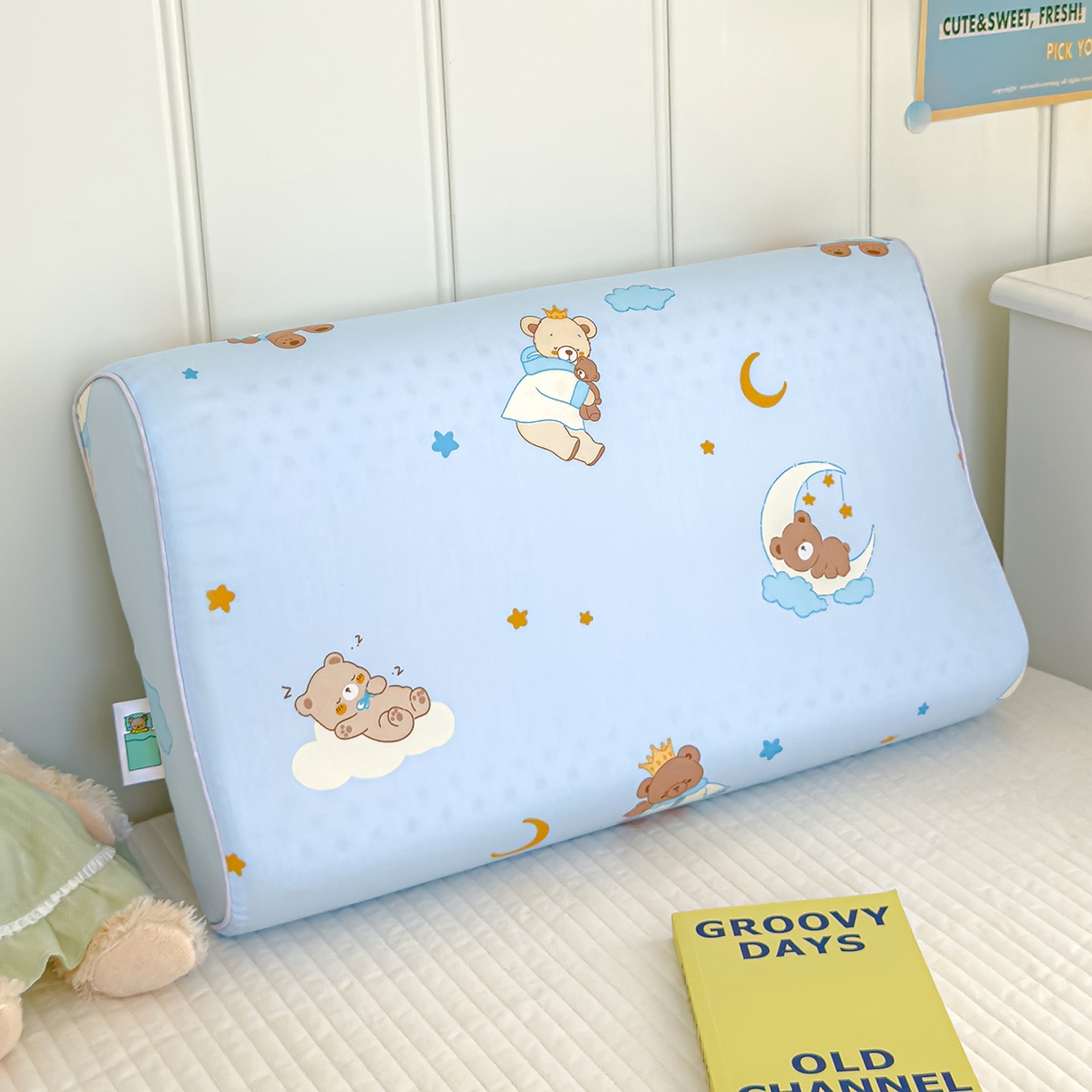 91家纺网 家纺一手货源 找家纺 良佐生活 2025新款A类60s全棉贡缎乳胶枕套 晚安熊宝