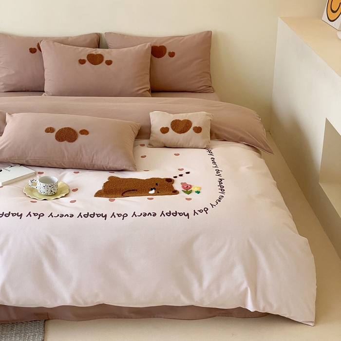 91家纺网 家纺一手货源 找家纺 （总）麦田家纺 2025秋冬新款加厚磨毛大版毛巾绣四件套-提供买家秀