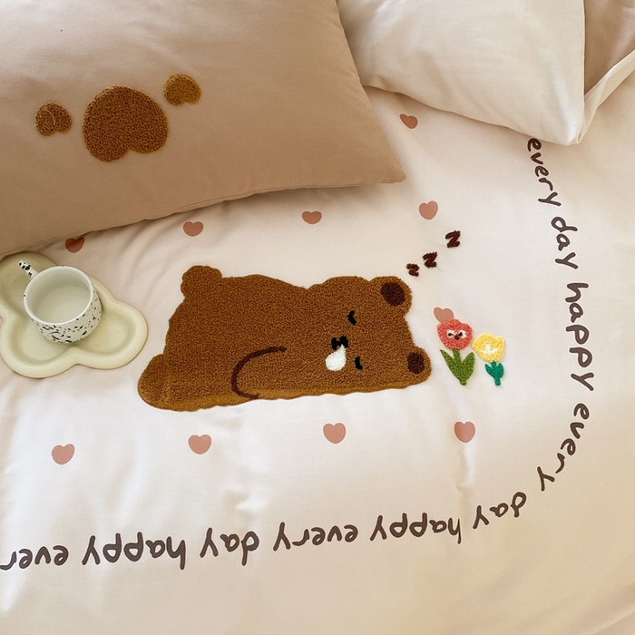 91家纺网 家纺一手货源 找家纺 （总）麦田家纺 2025秋冬新款加厚磨毛大版毛巾绣四件套-提供买家秀