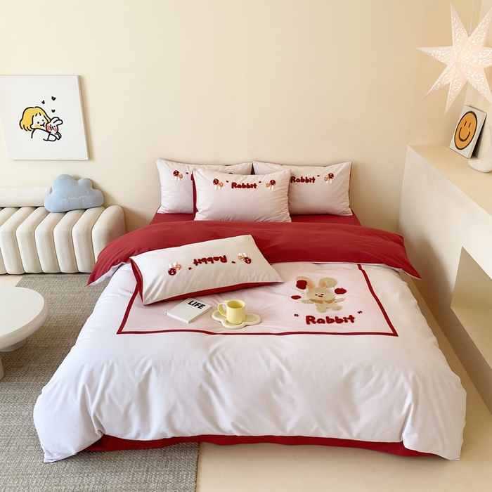 91家纺网 家纺一手货源 找家纺 （总）麦田家纺 2025秋冬新款加厚磨毛大版毛巾绣四件套-提供买家秀