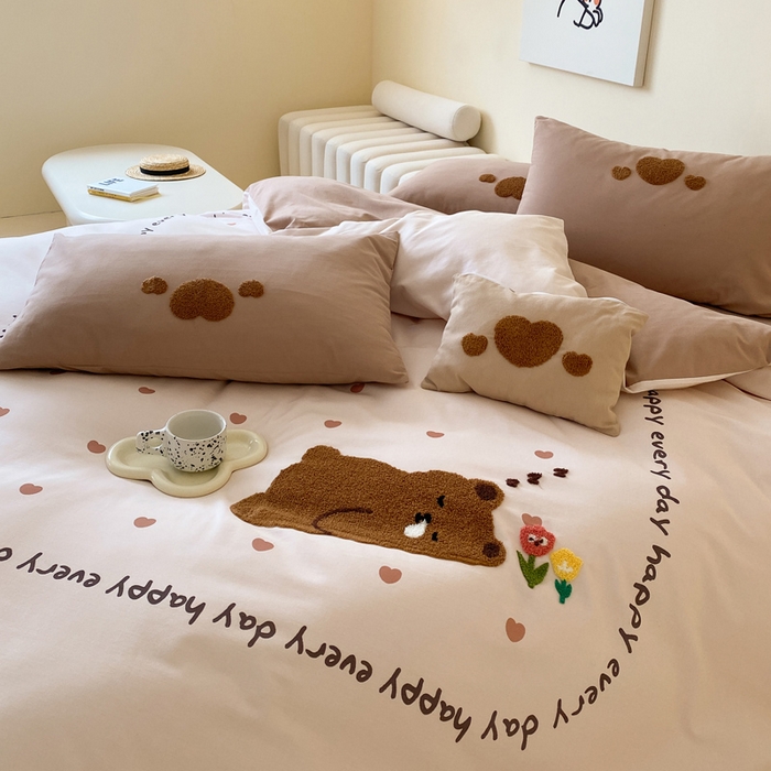 91家纺网 家纺一手货源 找家纺 （总）麦田家纺 2025秋冬新款加厚磨毛大版毛巾绣四件套-提供买家秀