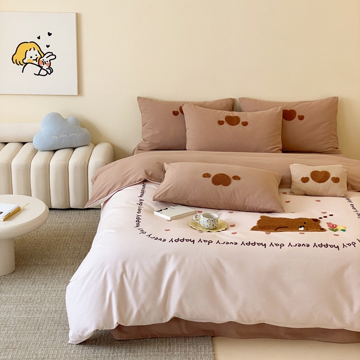 91家纺网 家纺一手货源 找家纺 （总）麦田家纺 2025秋冬新款加厚磨毛大版毛巾绣四件套-提供买家秀