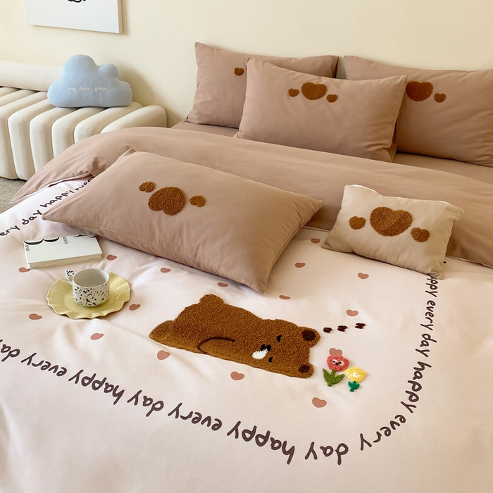 91家纺网 家纺一手货源 找家纺 （总）麦田家纺 2025秋冬新款加厚磨毛大版毛巾绣四件套-提供买家秀