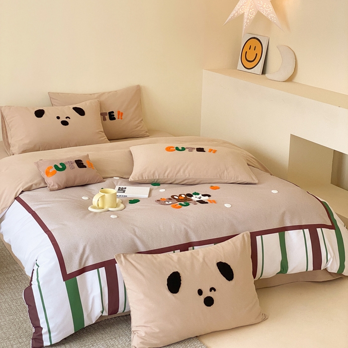 91家纺网 家纺一手货源 找家纺 麦田家纺 2025秋冬新款加厚磨毛大版毛巾绣四件套-提供买家秀 欢乐园