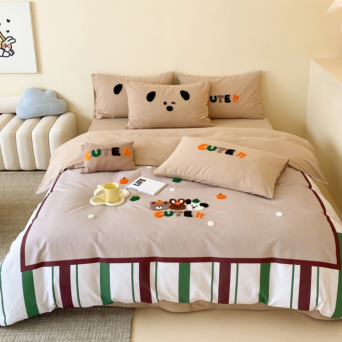 91家纺网 家纺一手货源 找家纺 麦田家纺 2025秋冬新款加厚磨毛大版毛巾绣四件套-提供买家秀 欢乐园