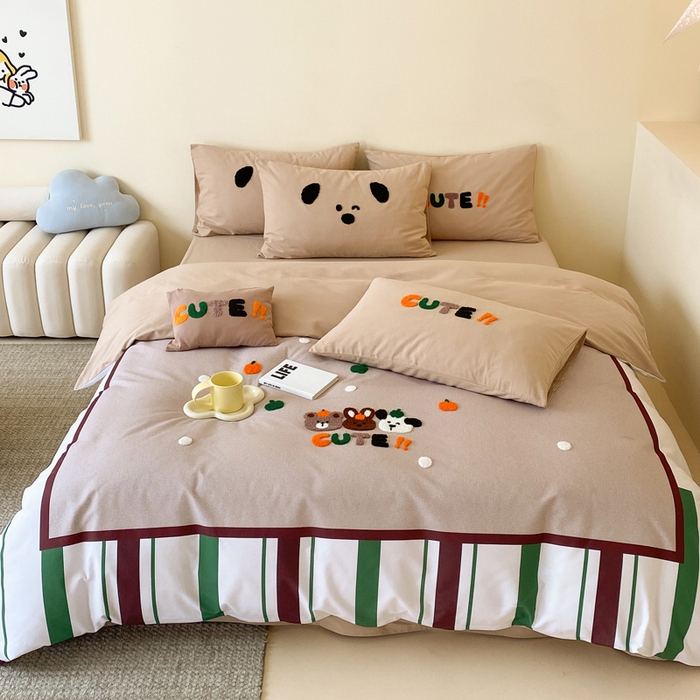 91家纺网 家纺一手货源 找家纺 麦田家纺 2025秋冬新款加厚磨毛大版毛巾绣四件套-提供买家秀 欢乐园